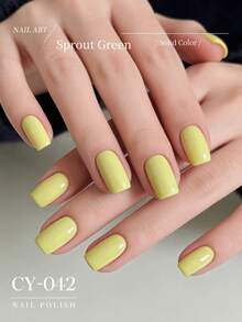 1 Flasche 40ml Frische Sprossen Farbe Nagel Gel Lack, Halbpermanenter Nagel Gel, Entfernbarer UV LED Nagellack, Nagelpflege Produkte, Nail Art Design DIY Dekoration, Geschenk für Frauen für Zuhause oder Salon - Gelb - Übersicht 5