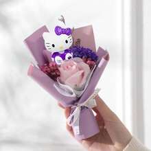 SANRIO 三丽鸥手工仿真玫瑰花，Hello Kitty仿真康乃馨花束，创意母亲节礼物，可重复使用的花束套装，Hello Kitty玫瑰花束，实用教师节礼物，Hello Kitty圣诞节、情人节、母亲节创意花束礼物 - 彩色 - 查看 14
