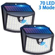 70 LED White Solar Powered Motion Sensor Lights, IP65 Waterproof Outdoor Wall Lamp, 3 Working Modes, Suitable For Garden/Patio/Commercial Area Lighting, Holiday/Father's Day/Mother's Day Gift - White Light - View 11