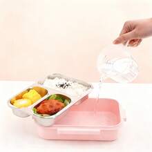 900ML 304 Stainless Steel Lunch Box With Compartments,Divided Bento Box, Sealed Leak-Proof Lunch Container, Portable Large Capacity Fruit Salad Food Storage Container,Hot Water Heatable,Dishwasher & Microwave Allowable,Suitable For Students And Adults Use In Home, School, Office, Picnic,Back To School - Multicolor - View 9
