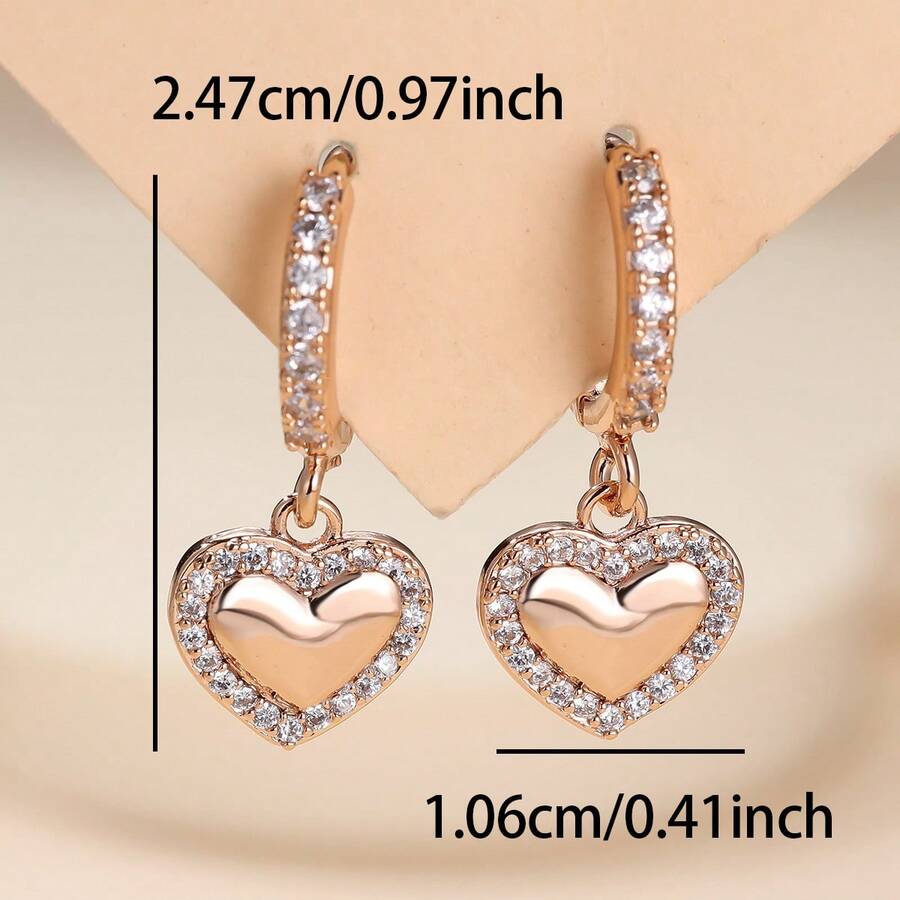1 Đôi bông tai khoen tròn sang trọng bằng đồng đính đá Cubic Zirconia, thiết kế tối giản hình hoa và ngôi sao rỗng. - W16387 - Xem 1