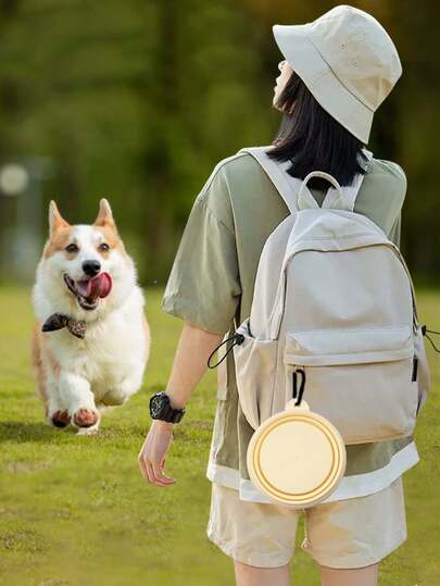1/2/4个装便携式宠物食水碗，可折叠耐用猫狗喂食碗，二合一宠物碗，户外旅行悬挂式宠物食水碗
