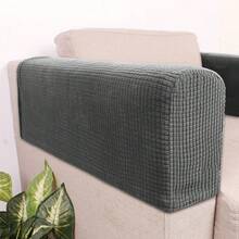 2 Stück einfarbige Sofa-Armlehnenüberzüge aus Silberfuchs-Samt/Sherpa, klassisches minimalistisches Design, hochelastische staubdichte Sofa-Armlehnenprotektoren, kratzfest, geeignet für Wohnzimmer, Arbeitszimmer, Schlafzimmer Sofaarmlehnen, Grau, Schwarz, Khaki - Verschiedenfarbig - Übersicht 9