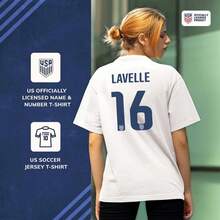 The Victory Officially Licensed USA Adult Women's National Soccer Team Name & Number T-Shirt - 白色 16 號 - 查看 2