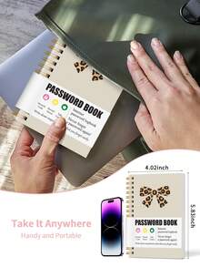 BUBU 1pc Mini Password Keeper Book With Alphabetical Tabs, 150+ Small Password Books For Seniors, Password Notebooks For Internet Website Address Log In Detail, Password Logbook To Help You Stay Organized School Office Supplies Desk Accessories Mothers Day Gift - Beige - View 4