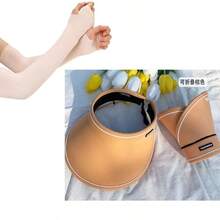 All-Weather Summer Sun Protection Set: UV-Blocking Sun Hat, Cooling Face Mask, And Ice Silk Arm Sleeves, Essential For Outdoor Travel, Hiking, And Daily Summer Use - Multicolor - View 6