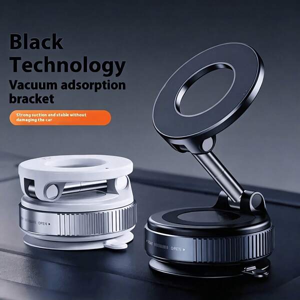 1pc Foldable Suction Cup Rotating Car Phone Holder, Dashboard Navigation, Magsafe Magnetic Desktop Stand
