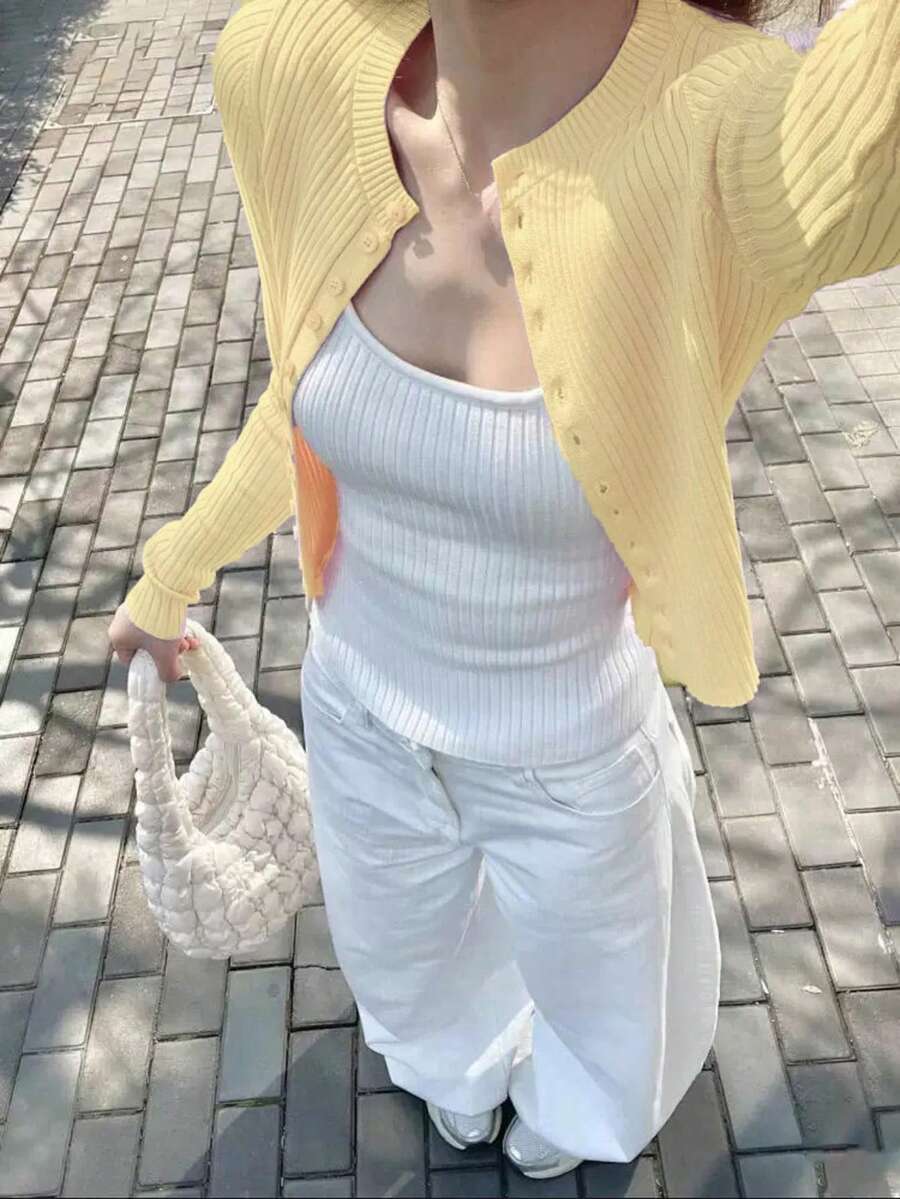 早春新款粉色针织薄外套，不含白色背心，柔软可爱的女士春季针织外套