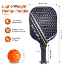 Graphite Pickleball Paddle Set, 2 Paddles, 4 Balls, 1 Paddle Bag, Honeycomb Core, PU Grip, Random Ball Color - Multicolor - View 4
