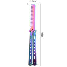 1pc Super Cool Full Steel Folding Comb, Bladeless Outdoor Comb, For Beginners To Practice Peripheral Spinning, Butterfly Comb, Cool Spinning Practice, Great Gift For Him - Multicolor - View 11