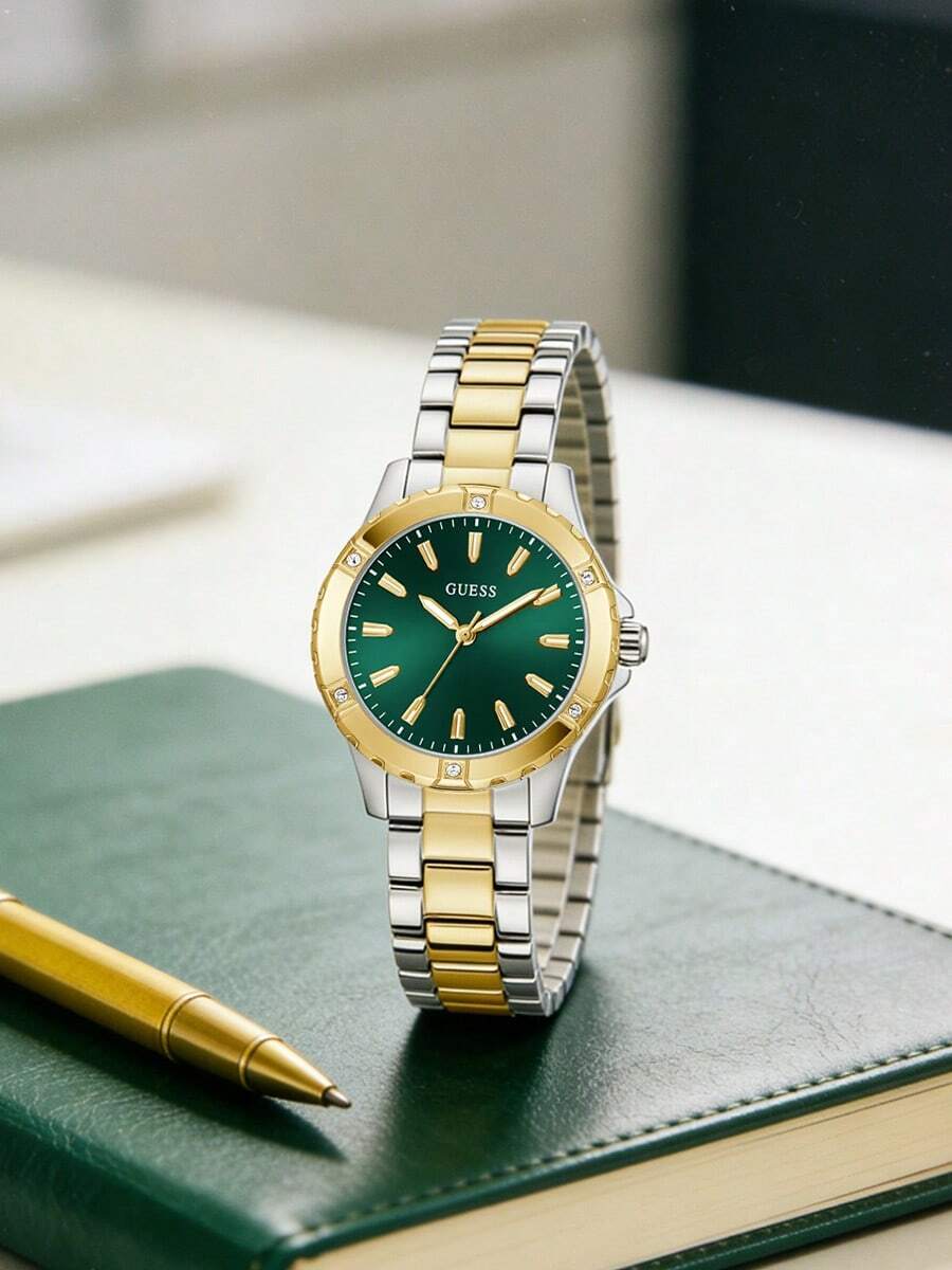 Guess GW0948L8 Elegant Women's Stainless Steel Watch, Classic Green Dial Quartz Timepiece, Fashion Accessory Gift - Green - View 1