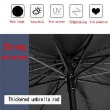 130CM Oversized Folding Umbrella Windproof And Waterproof Large Sun And Rain Umbrella For Travel And Family Use - màu xanh lá - Xem 5