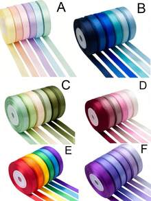 6pcs/Set Soft Satin Ribbon Gift Wrapping Ribbon Set, Suitable For Bouquets, Crafts, Birthday Parties, Weddings, Graduations Decoration, 1pc - Multiple Styles - View 8