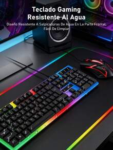 Wired Gaming Keyboard, Wired Gaming Keyboard And Mouse Set, 104-Key LED Backlit Keyboard, Gaming PC Keyboard For PC/Laptop, Mechanical Feel Desktop Computer Accessories - View 10