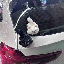 Fluffy Cat Butt Car Rear Decor, Cute Motorcycle/Electric Vehicle Decoration - Furry Cat - View 3
