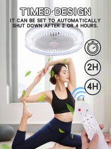 可旋转 40W 二合一吊扇灯，带遥控器，E27 转换灯座，适用于卧室和客厅 - 均碼 - 查看 4