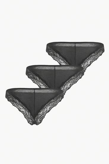 Bisouelle 3pcs Women Lace Trim Bow Decorated Hipster Panties Bow Tie