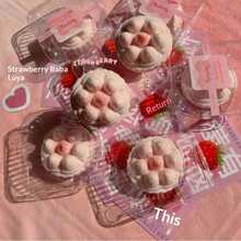 1 Bolo de Morango Realista de Brinquedo para Apertar - Bolo de Morango Macio e Flexível para Apertar, Brinquedo para Aliviar a Pressão dos Dedos, Rebote Lento, Brinquedo Anti-Stress, Brinquedo para Apertar - Multicolorido - Ver 5