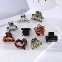 15/20个装多功能时尚随机豹纹小发夹，迷你刘海夹，简约发爪，女士发饰 - 彩色 - 查看 6