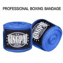 3 Meters/5m Pure Cotton Muay Thai Boxing Wraps, Sports Sweat Absorbent Hand Bandages, Martial Arts Wrist Support For Students & Adults - Blue - View 5