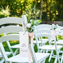 24pcs Paper Reserved Chair Signs, Hanging Wedding Reserved Seat Signs, Suitable For Ceremony, Church, Event, Wedding Party - Reserved Card - View 1