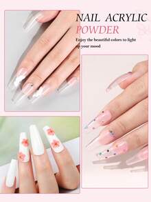 PEACECOLOR Acrylic Nail Art Kit-Nail Art Manicure Set Acrylic Powder Brush Glitter File French Tips UV LED Lamp Base & Top Coat Nail Art Decoration Tools Kit For Beginners With Everything At Home - 04多色 - 查看 2