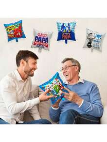 10 piezas de globos de papel de aluminio para el Día del Padre, incluye globos de 10 pulgadas para el Día del Padre en español, adecuados para regalos del Día del Padre, decoraciones de fiesta de cumpleaños, suministros de fiesta del Día del Padre - Multicolor - Ver 4