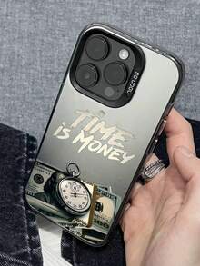 IMD银色三合一镜头保护壳，时尚黑色线条设计，适用于苹果17、16、15、14、13、12、11 Pro Max、X、XR、XS Max、8、7 Plus，带防震磨砂后盖。 - 黑色 - 查看 4