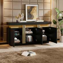 Buffets & Sideboards - Black + Particle Board - View 1