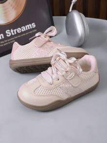 1 đôi giày thể thao nữ thời trang tối giản, đế mềm, lưới thoáng khí, kiểu dáng slip-on. - Hồng - Xem 7