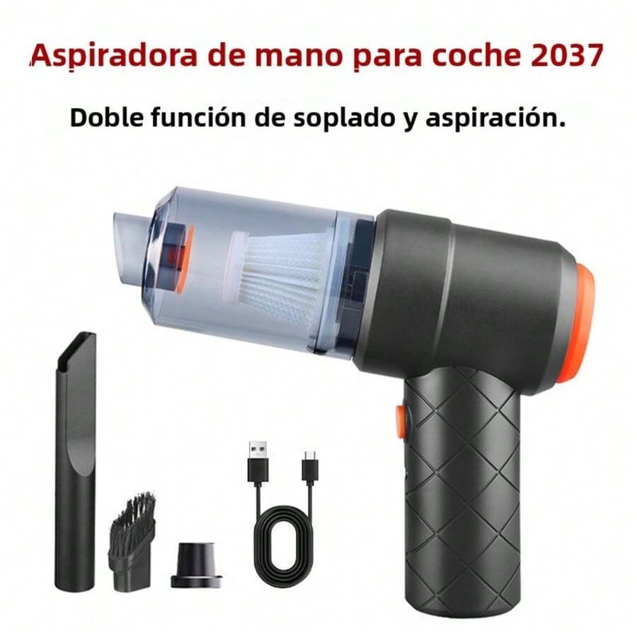 La aspiradora del vehículo tiene una carga inalámbrica de doble uso y una aspiradora portátil de alta potencia. - Yt - m2037 [doble uso de succión y soplado] caja de color en inglés - Ver 1