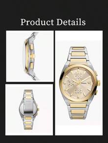 FOSSIL Men's Watch, Elegant Dual-Tone Gold & Silver Color, Refined Everett Multi-Function Dial, Luminous Hands, High-Quality Stainless Steel Strap, Skin-Friendly, Suitable For Business, Office, Social Events, Anniversary, Elite Success, 50M Water Resistant - FS5796 - Gold - View 6