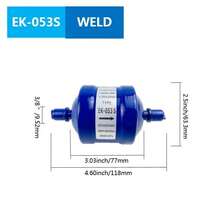 Refrigerant Dryer Filters With 1/4'' And 3/8'' Interfaces, EK-052, EK-052S, EK-053, And EK053S, Are Suitable For CFC, HCFC, And HFC Heat Pumps, Cold Storage, Ice Makers, Display Cases, Freezers, Condenser Units, HVAC Systems, Or Direct-Cooling Air Conditioners. - View 8