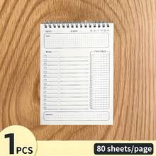 1pc A5 Daily Planner Notebook - 80 Pages, Organizer For Office & School Schedules And Tasks - Multicolor - View 4