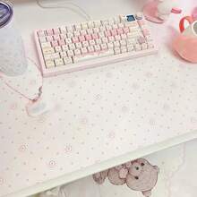 Cute Pink Polka Dot Pu Leather Mousepad Office Desk Mat Mouse Pad Computer Speed Type Carpet Mat Player Laptop Keyboard Cartoon WBVR - 查看 3