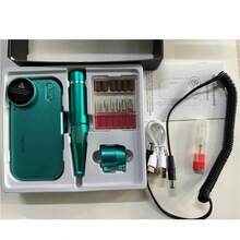 duofu Máy tẩy sơn móng tay nhanh 35000 vòng/phút, pin dùng lâu 10 giờ, dùng tại nhà, dùng trong cửa hàng, dùng khi đi du lịch, xanh - màu xanh lá - Xem 11