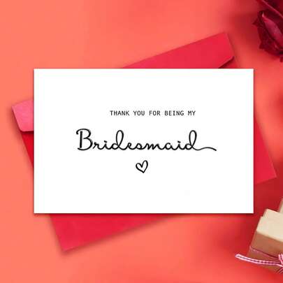 1pc Unique Bridesmaid Thank You Card, "THANK YOU FOR BEING MY BRIDESMAID", A Heartfelt Appreciation For The Thoughtful Bridesmaid