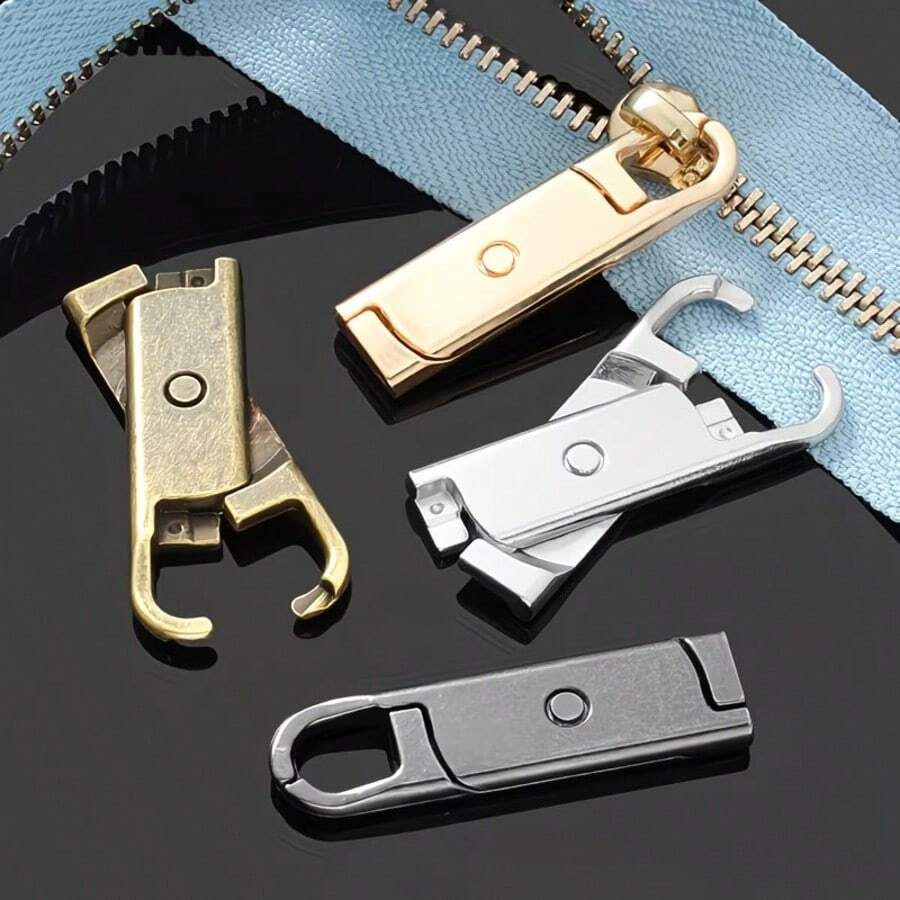 Herramienta de reparación de cabezal de cremallera rotativa, sin necesidad de herramientas, cabezal de cremallera desmontable, reemplazo de tirador de cremallera de metal, accesorios de reparación de cabezal de cremallera para equipaje y ropa