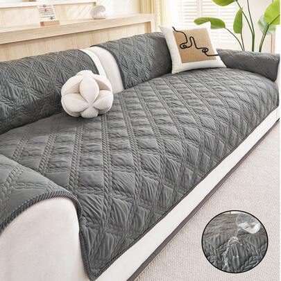 1件装防水超声波沙发套，简约风格，防滑背面，宠物友好，柔软多功能防污防尘，节日装饰沙发垫，靠背和扶手巾，四季皆宜