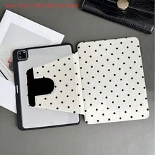 1pc 360° Rotating Black Polka Dot Tablet Protective Case, With Pencil Slot, Multi-Angle Stand, Auto Wake/Sleep, Fit For IPad Pro 11", Air 11"/13" M3, 11" A16, 10th/9th/8th/7th Gen, Air 4/5, 10.9"/10.2"/9.7" - Multicolor - View 5