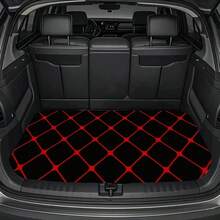 1pc Red & Black Plaid Pattern Cargo Liner - Polyester Material, Easy To Clean And Install, Universal Trunk Mat, And Practical For Daily Travel, Loading And Secure Cargo Storage, Car Trunk Accessories - Diamond Pattern Print - View 1