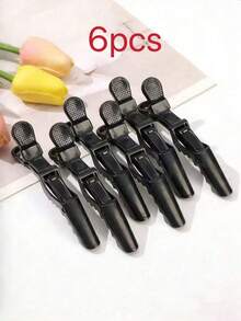 12pcs Salon Crocodile Clips, Plastic Partition Clips, Hair Clips, Evening Dress Clips, Makeup Clips, Hair Styling Tools, Multi-Color, Cute Salon Clips For Daily Use, Suitable For Home Salon Partition Hair Styling Tools, Daily Outdoor Travel, Party Gifts - Black - View 8