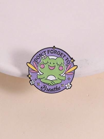1 chiếc ghim cài áo hình ếch dễ thương "Đừng quên hít thở" giúp thư giãn tinh thần, phụ kiện hàng ngày giúp giảm lo âu và mang lại sự thoải mái về mặt cảm xúc cho người yêu thích thiền định, món quà ý nghĩa dành cho bạn bè hay lo lắng và người bận rộn.