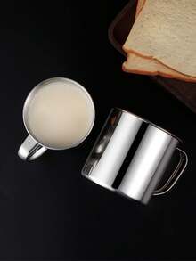 1-10pcs Durable Stainless Steel Coffee Cups, Suitable For Camping And Kitchen - Small Metal Cups For Tea And Coffee - Kitchen Accessories - Silver - View 5