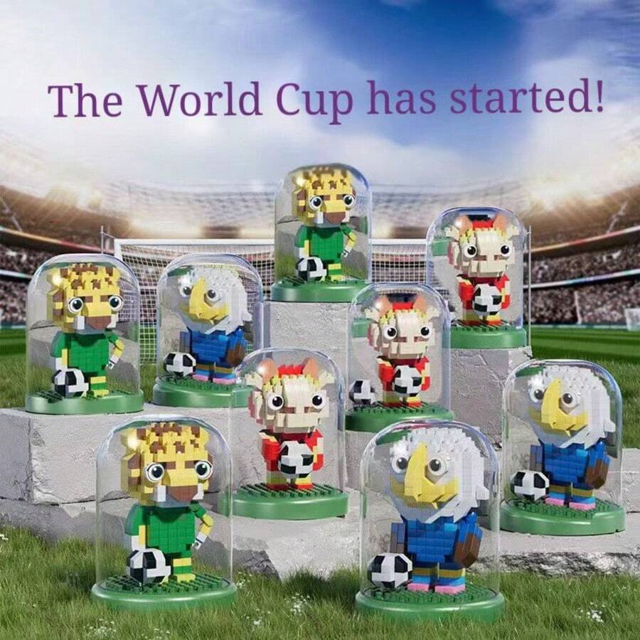 FIFA 2026 美國加拿大墨西哥世界盃足球獎盃積木,足球迷裝飾擺件,兼容積木男孩女孩組裝玩具,汽車裝飾擺件,世界盃收藏紀念品,足球迷裝備,足球派對小禮物 - 查看 1