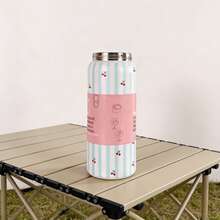 Owal 24oz/32oz Straw Insulated Water Bottle Double-Layer Stainless Steel Vacuum Thermal Mug For Sport And Travel - playful fight-32oz - 查看 3