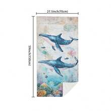 1pc Ultra Soft Whale Pattern Beach Towel, Suitable For Beach, Pool Party, Vacation - Beach & Pool Accessories - Style5 - View 11