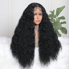 13X4 蕾丝前额合成假发，适合，杰瑞卷发，预先拔毛，带婴儿发，适合角色扮演、日常佩戴和派对，耐热纤维材质。 - 彩色 - 查看 3