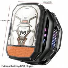 MeMO CX14 2026 New Magnetic Back Clip Dual-Use One-Size-Fits-All Phone Cooler, Equipped With Rechargeable Battery | RGB LED Semiconductor Heat Sink, Suitable For Mobile Phone Games And Live Streaming - Mobile Phone Cooler - Black - View 2