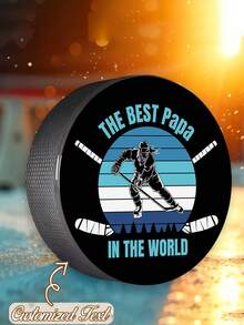 Souvenir de hockey personnalisé, Joyeuse journée du hockey, texte personnalisable, motif, imprimé avec un design de hockey, cadeau d'anniversaire, cadeau de fête, excellent cadeau pour papa, père ou petit ami, convient pour l'anniversaire, l'anniversaire de mariage, Thanksgiving et diverses fêtes, applicable pour l'anniversaire, la remise des diplômes, la décoration de chambre, le souvenir, la décoration de maison pour l'anniversaire, célébrez votre amitié spéciale, le meilleur cadeau, objet de collection de hockey, cadeau de Thanksgiving ou de Noël, - Multicolore - Voir 6